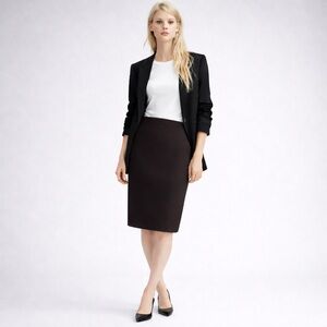 Benetton Tailored Black Pinstripe Pencil Skirt | Size 2 | NWOT